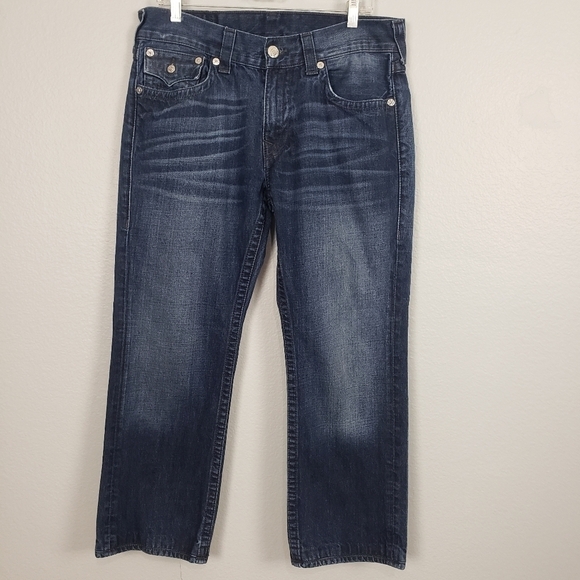 TRUE RELIGION Men's Jeans Straight Dark Wash Sz 34 - Picture 1 of 7